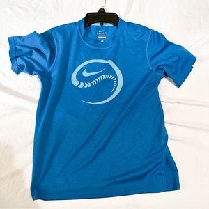 Nike Dri Fit Large Boy’s Blue Baseball Short Sleeve Shirt
